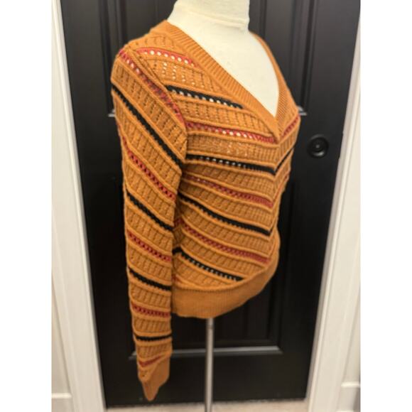 EVEREVE Sawyer Sweater Women's XS Brown Chevron Stripe EUC - Picture 8 of 10